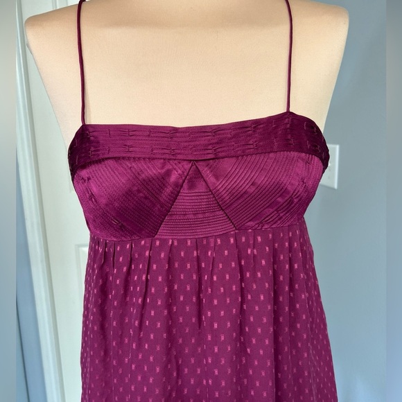 Catherine Malandrino Burgundy Silk Babydoll Cami Top - Picture 2 of 7